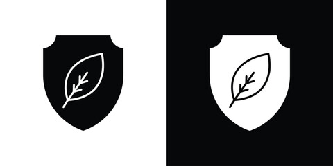 Shield with leafs icon Vector scalable graphics