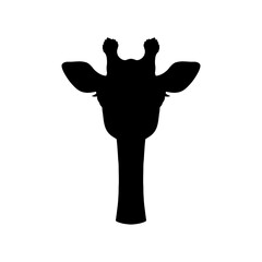 Giraffe face silhouette vector flat illustration design.