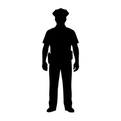 Policeman silhouette. Police vector silhouette