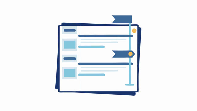 blue document with timeline and flags clip art preview