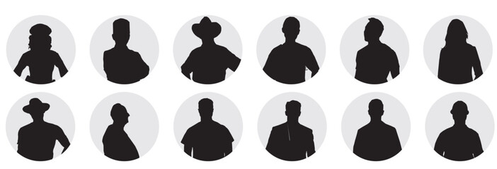 user profile of different occupational people silhouette