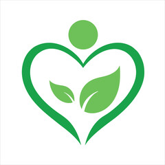 Heart And Leaf Wellness Brand Logo On White
