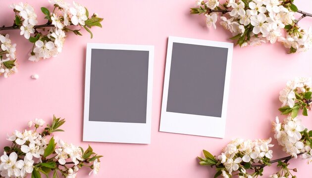 Blank Instant Photo Frames with Floral Decor