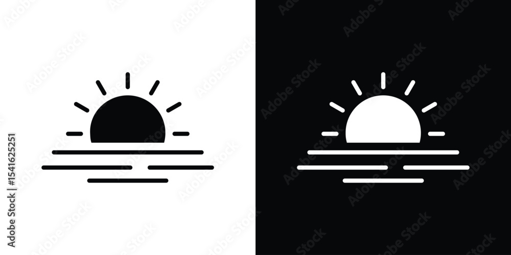 Poster sunrise icon vector scalable graphics