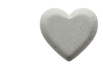 Obraz premium A heart of stone on a white background. Space for text.