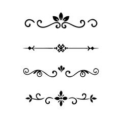 text dividers doodle set. Wedding decorative elements. Divider ornament, borders, floral, vintage line separators. Hand drawn vector illustration isolated on white background. Set page dividers.
