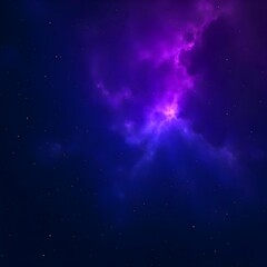 Naklejka premium Vibrant Cosmic Canvas A Stunning Nebula of Deep Purple and Blue Hues with Scattered Stars Dazzling the Night