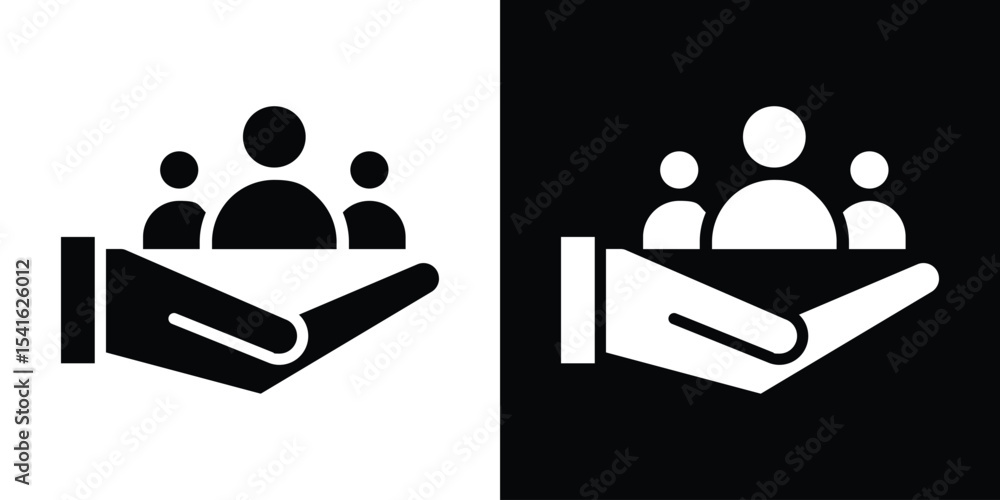 Poster teamwork icon vector scalable graphics