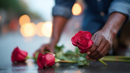 Honoring Veterans with Roses and Caps at a Meaningful Parade