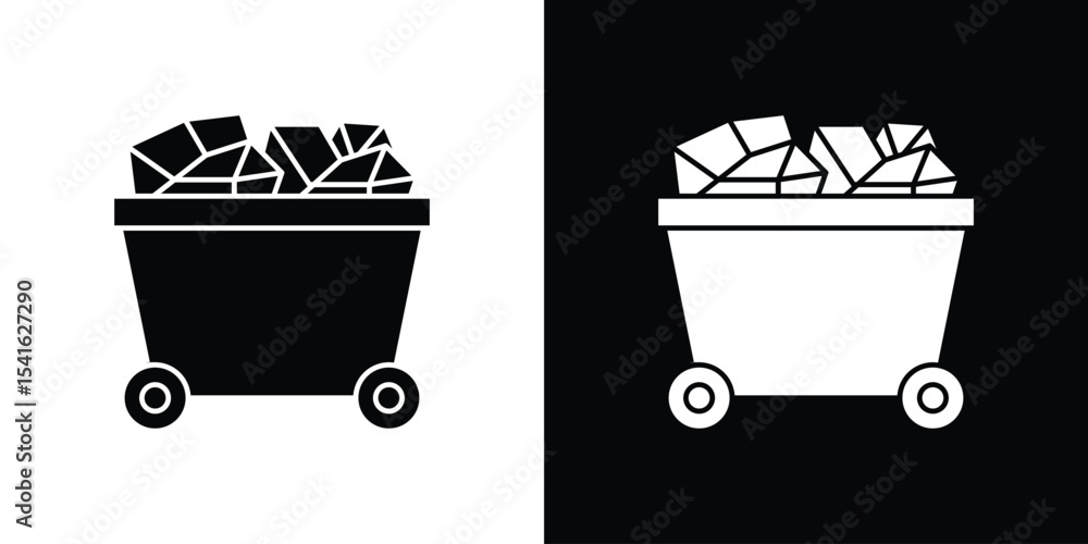 Aufkleber trolley with coal icon vector scalable graphics