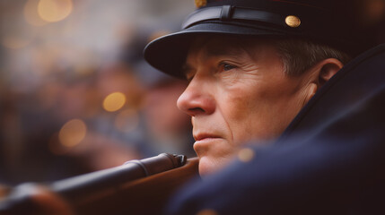 Veteran Marching with Rifle: Memory, Pride, and Sacrifice