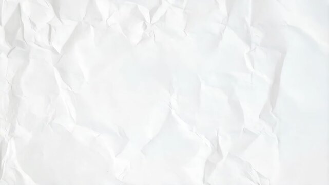 Bright crumpled white paper background showing textures and folds providing depth and unique look for creative arts or digital design