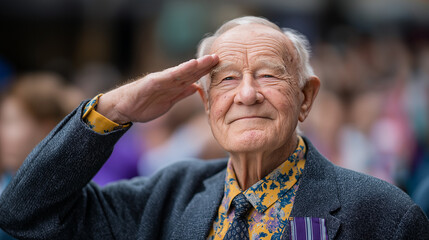 Veterans Parade Tribute with Elderly Care Float and Young Recruits