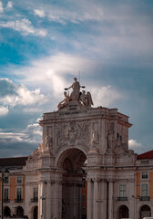 Obraz premium Triumphal Arch on Rua Augusta in Lisbon, Portugal
