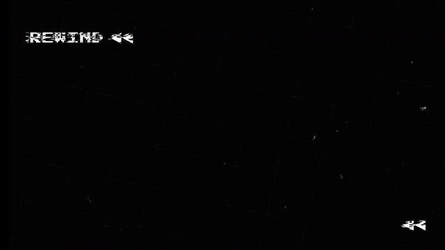 VHS tape rewind  with Distorted Signal Glitch. Retro vintage background for modern videos