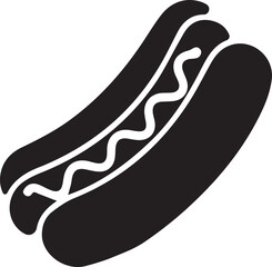 hotdog, burger, fastfood, snack, food, silhouette, bun, sausage, ketchup, mustard, grill, sandwich, meat, outline, cheese, tasty, delicious, 