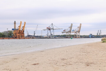 Blick auf den Hafen von Swinemünde auf der Ostseeinsel Usedom