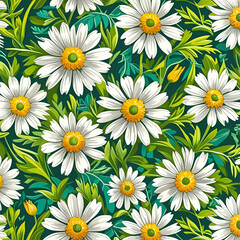 seamless pattern with camomiles