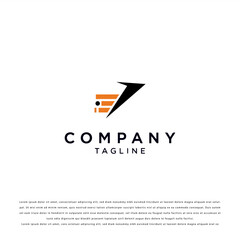 Minimalist Progression Logo with Geometric Arrow and Stacked Bars