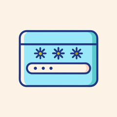 Secure Password Input Screen with Asterisks and Hidden Characters Illustration