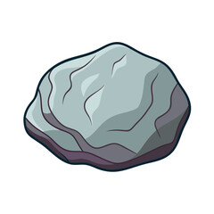 Cartoon drawing of a grey rock with dark outlines and details