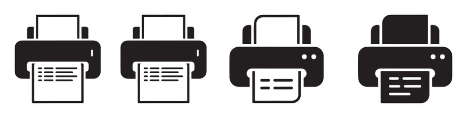 Versatile Printer Icons Set for Website Design and Printing Business Applications