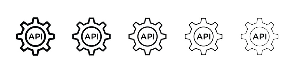 API icon logo in stroke lines collection
