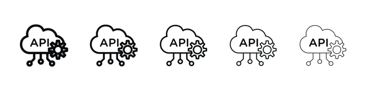 API icon logo in stroke lines collection