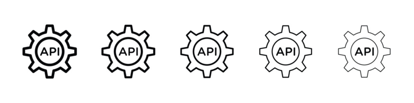 API icon logo in stroke lines collection