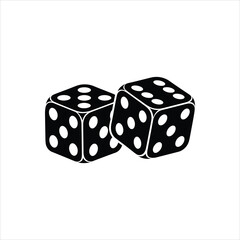 Black Dice Vector Illustration – Casino and Gambling Icon