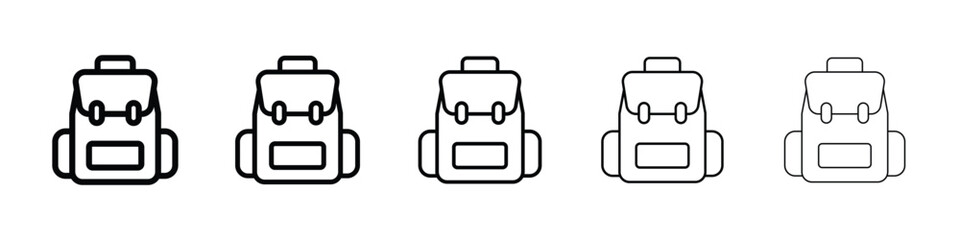 Backpack icon logo in stroke lines collection