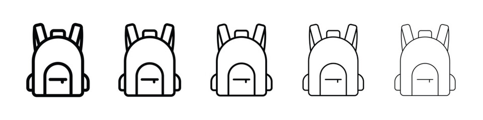 Backpack icon logo in stroke lines collection
