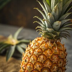 close up of pineapple.