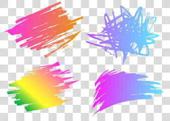 Exuberant hand-drawn doodles featuring colorful scribbles and abstract shapes, reflecting a cyberpunk aesthetic. Perfect for various design applications, they add energy and style