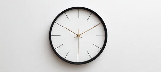 The elegant black and white clock enhancing modern interior decor.