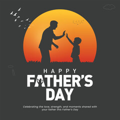 Editable Father’s Day Poster – Modern Typography and Illustration in Vector Format