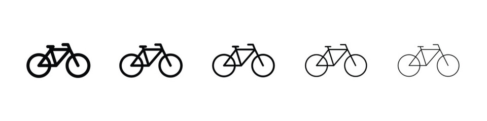 Fototapeta premium Biking icon logo in stroke lines collection