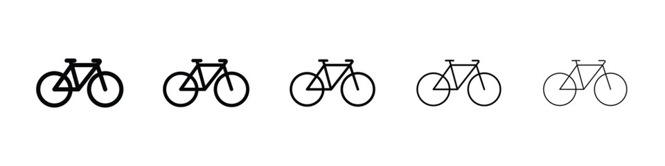 Fototapeta premium Biking mountain icon logo in stroke lines collection