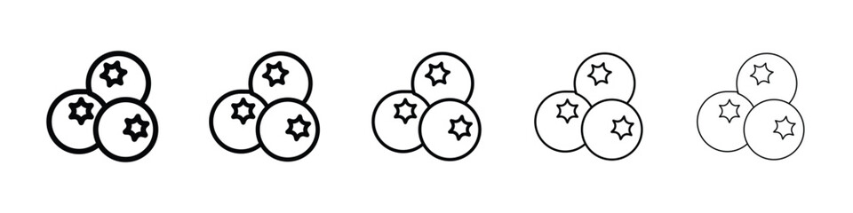 Blueberries icon logo in stroke lines collection