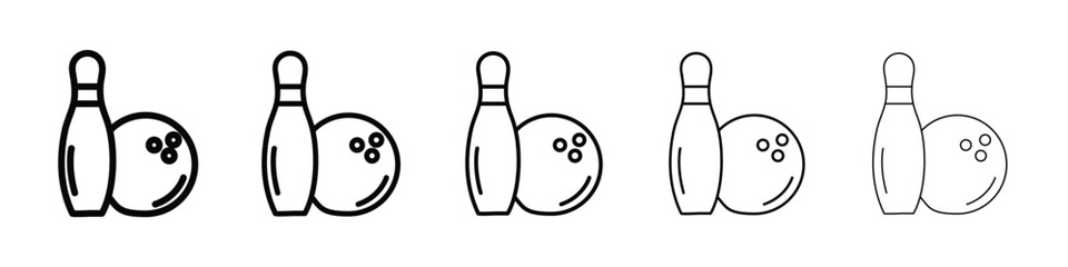 Bowling icon logo in stroke lines collection