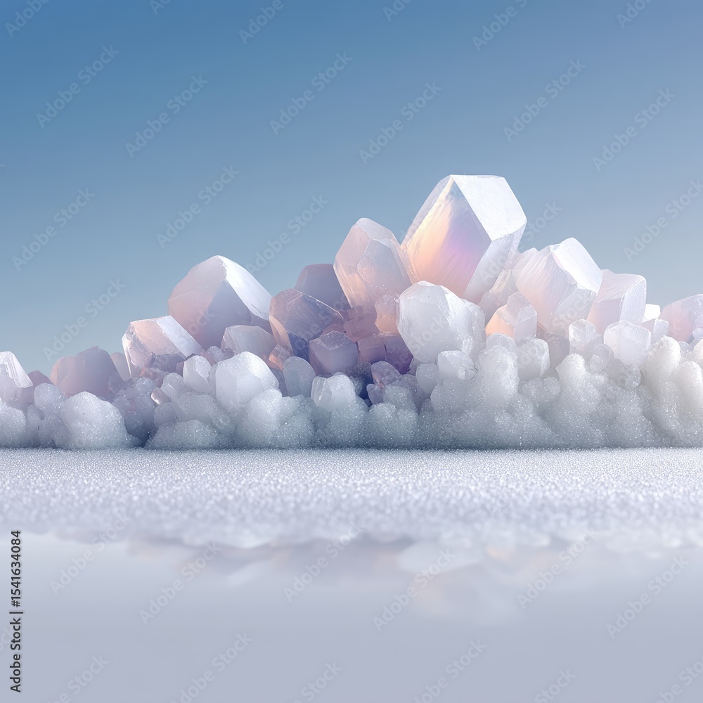 Aufkleber macro view of sugar crystal clusters forming abstract shapes