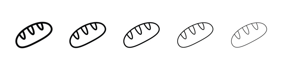 Bread loaf icon logo in stroke lines collection