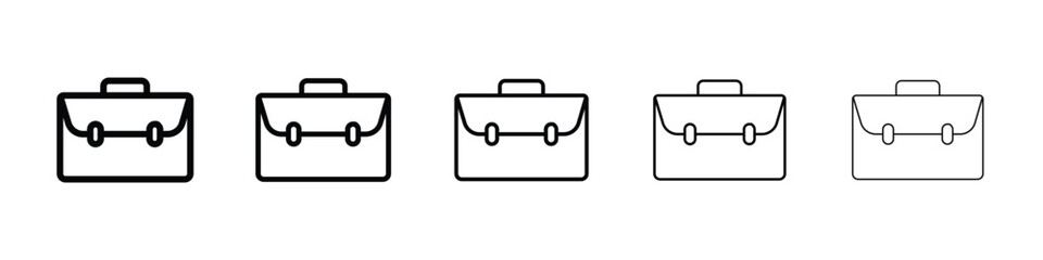 Briefcase icon logo in stroke lines collection