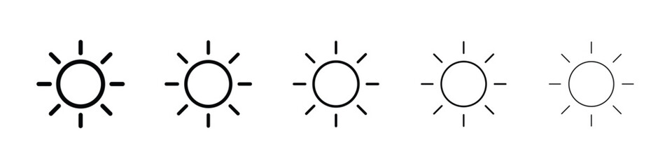Brightness icon logo in stroke lines collection