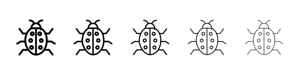 Bug icon logo in stroke lines collection