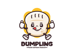 Dumpling cartoon mascot vector illustration