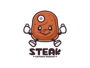 Steak cartoon mascot vector illustration
