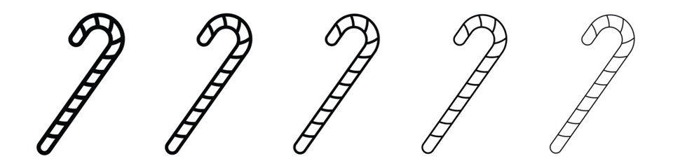Candy Cane icon logo in stroke lines collection