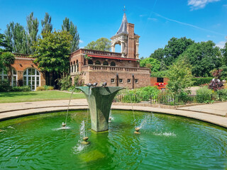The orangery building at the Dutch Garden in Holland Park during Summer, best park in London, England, United Kingdom