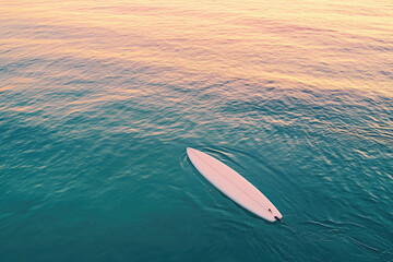 Surfboard on ocean beach background. Vintage tone color style. Generative ai